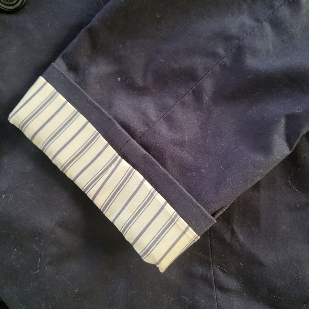 American Eagle Navy Pinstripe Preppy Business Casual Blazer Size Medium - Picture 5 of 6